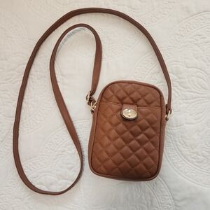 Quilted Brown Crossbody Bag